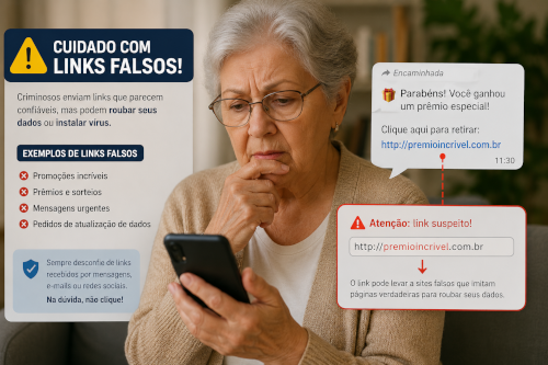 Imagem de linkls falsos