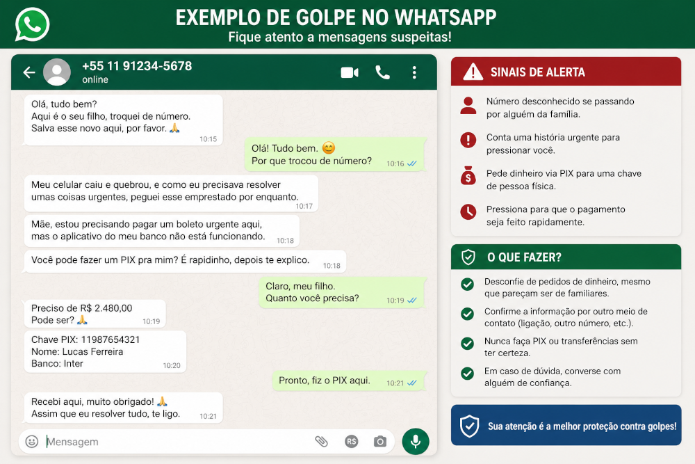 foto de mensagem falsa